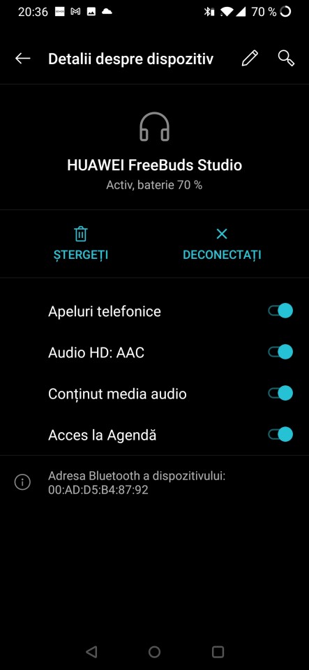 Autonomie Huawei FreeBuds Studio