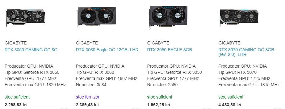 NVIDIA GeForce RTX seria 30 in stoc la ITdirect