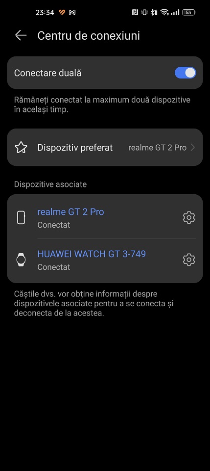 Screenshot aplicatie AI Life Android cu casti HUAWEI FreeBuds 5i
