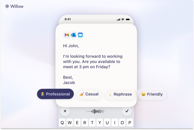 Willow’s voice keyboard enables you to input text across all your iOS applications — and truly modify what you’ve spoken