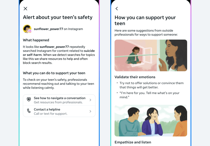 Instagram is now notifying parents if their teenager looks up content related to suicide or self-harm.