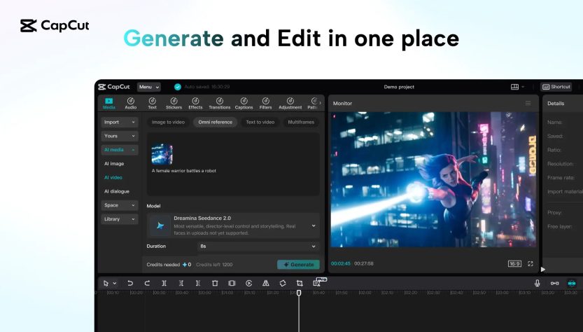 ByteDance's latest AI video creation model, Dreamina Seedance 2.0, arrives in CapCut.