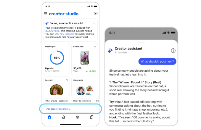 Facebook launches an AI assistant application for content creators