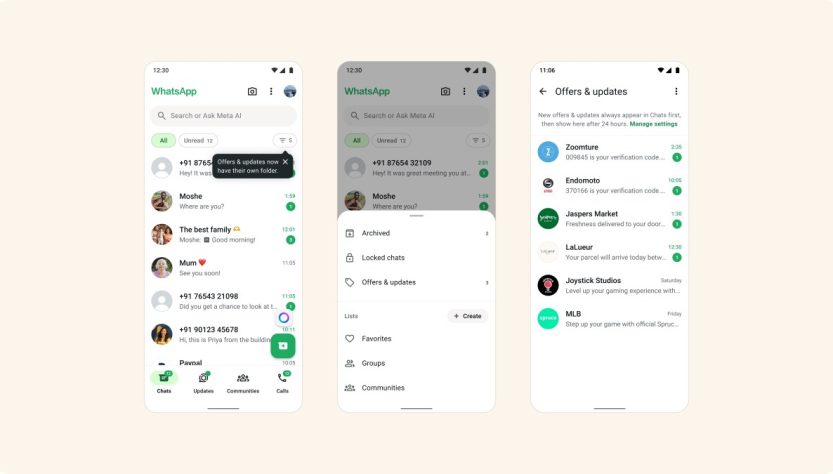 WhatsApp is experimenting with a new directory for messages from major companies.
